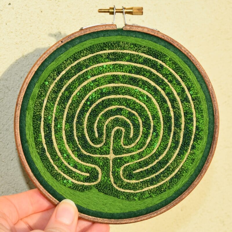 The labyrinth - aerial embroidered maze